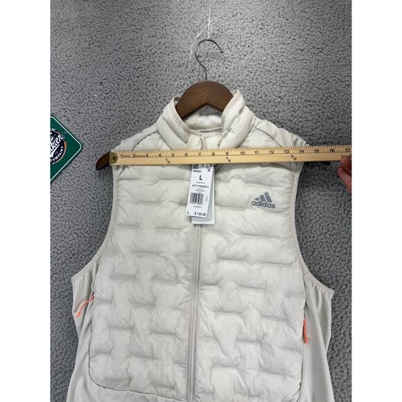 Adidas X-City Padded Running Vest Jacket Womens Large White Back Pockets NEW L - Picture 3 of 9